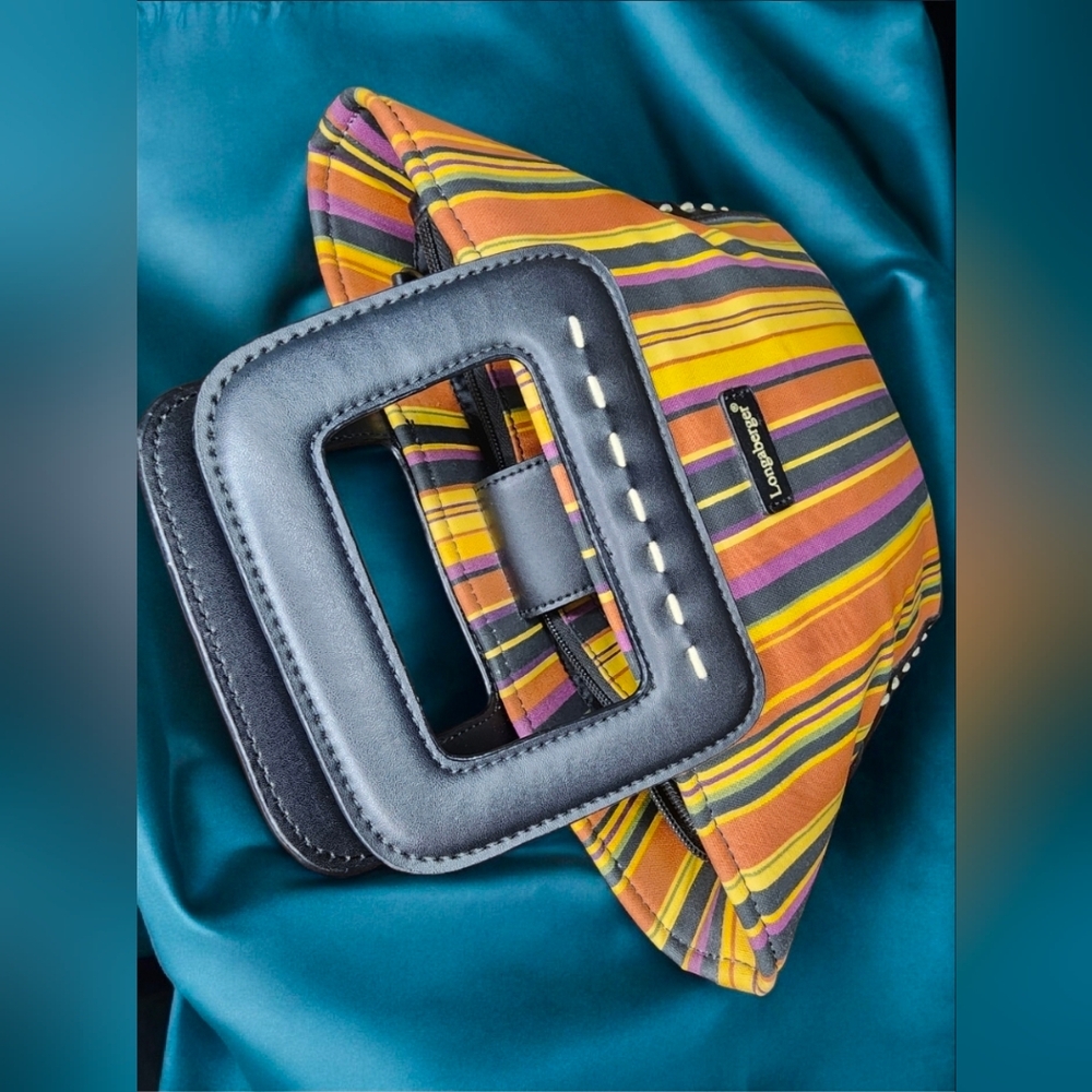 Longaberger Multicolor Autumn Striped Pattern Handbag